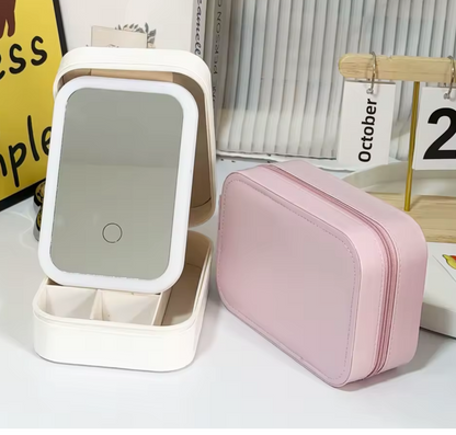 Smart Makeup Case with LED Mirror