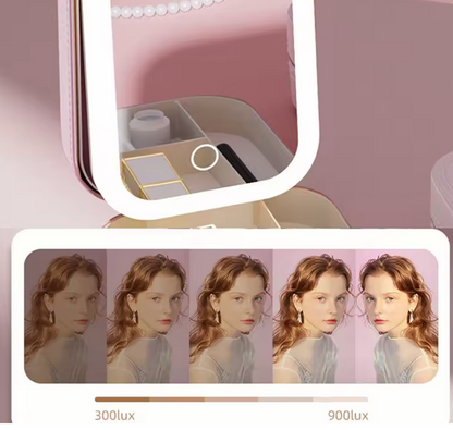 Smart Makeup Case with LED Mirror