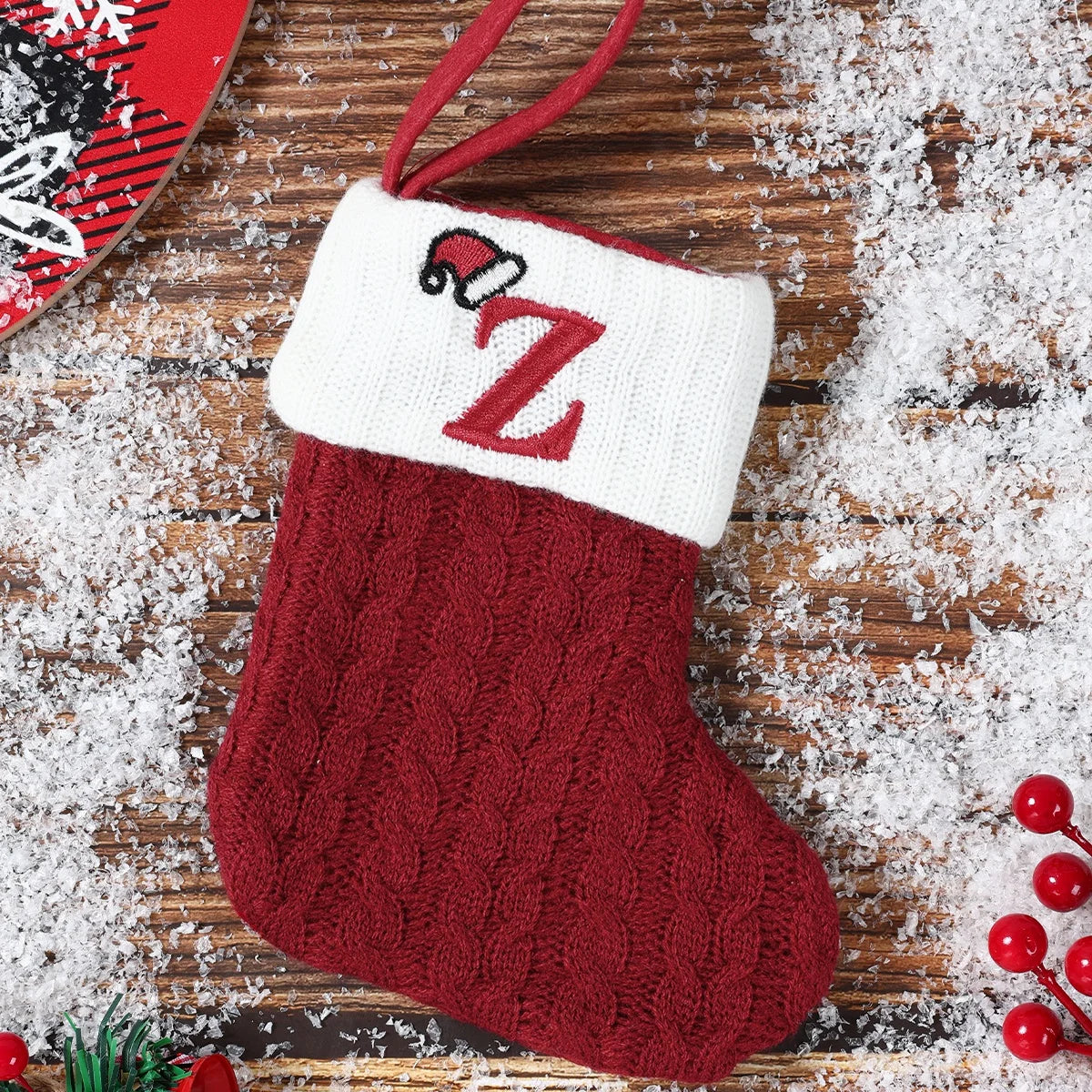 Christmas Socks Decor With Initial