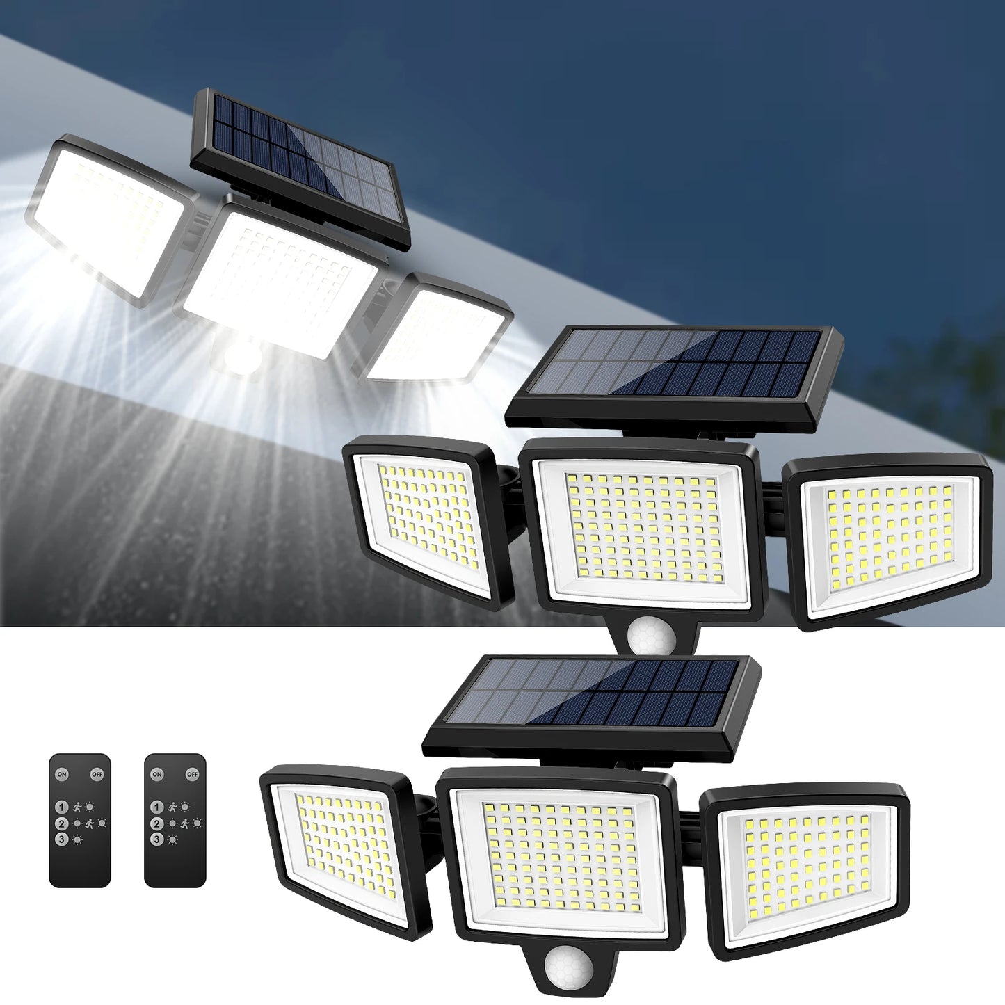 Triple Head Solar Light