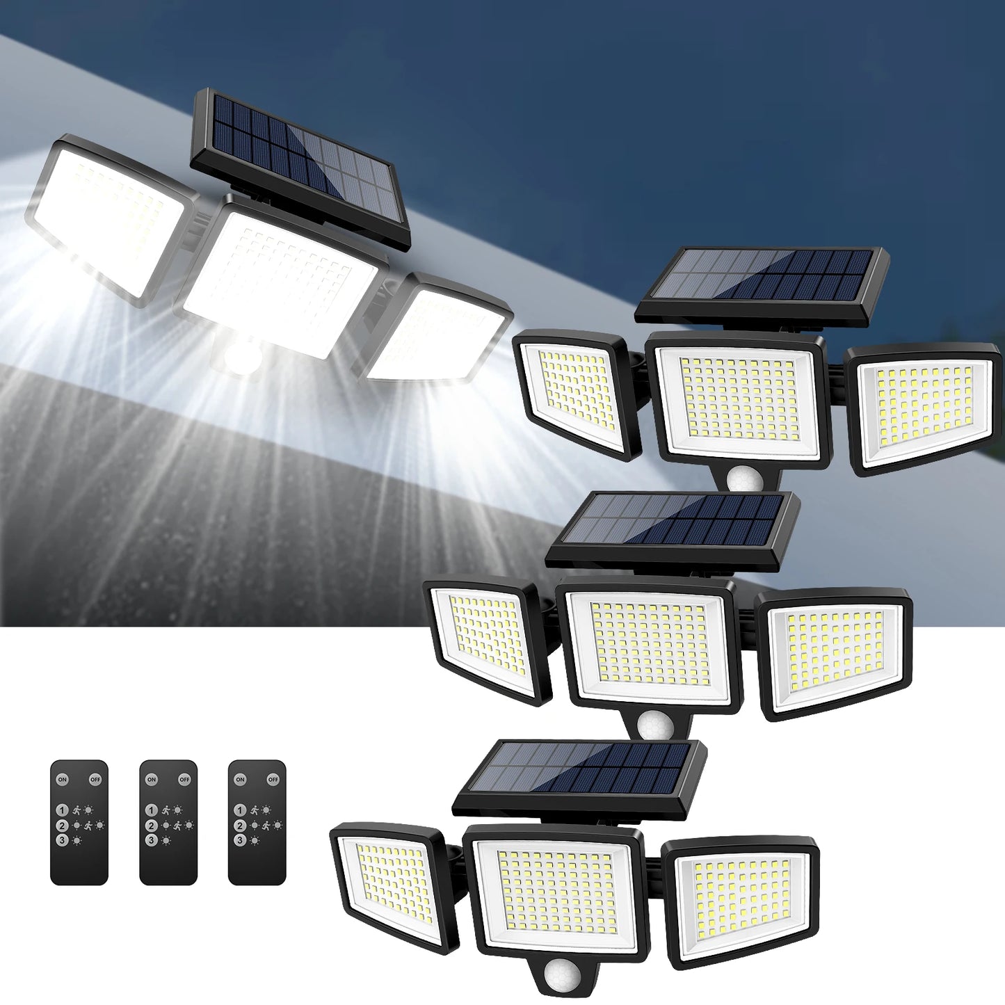 Triple Head Solar Light