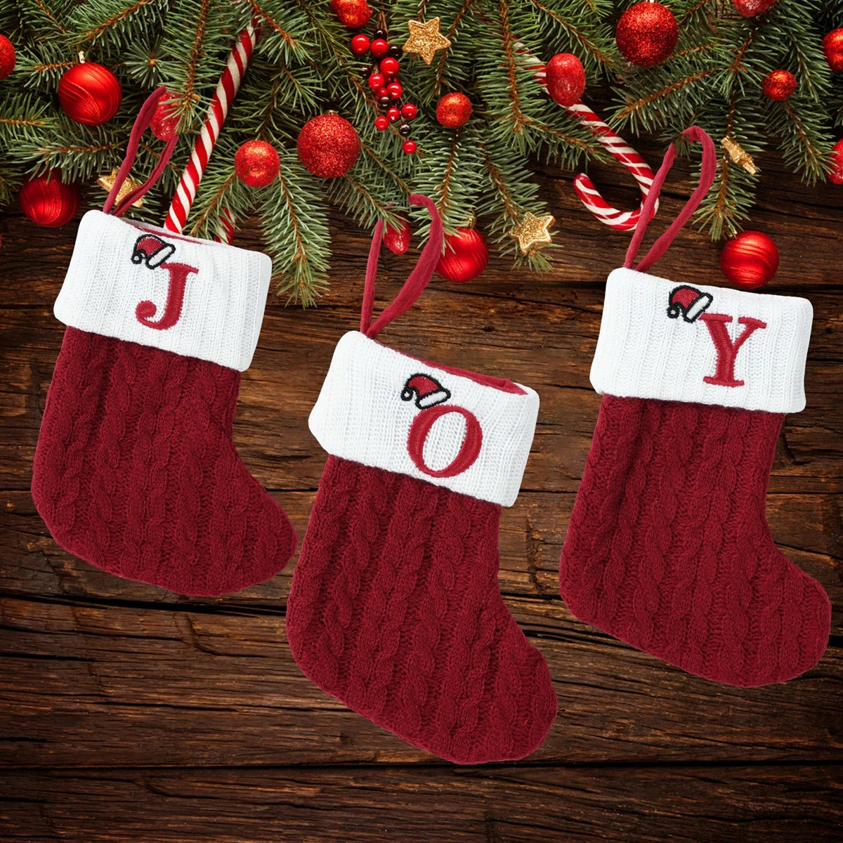 Christmas Socks Decor With Initial