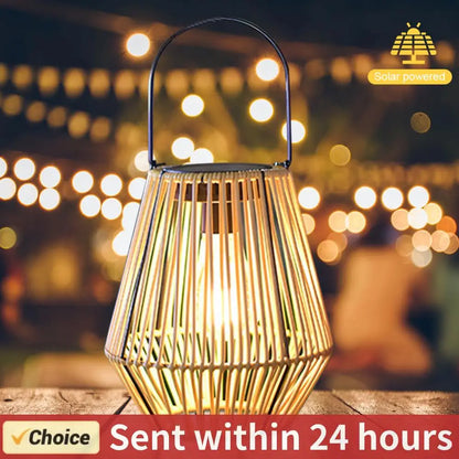 Rattan Solar Bamboo Lamp